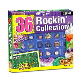 Rock For Kids 36 Pcs Rocks With Learning Guide, Gemstones  Crystals Kit Mineral Education Set Geology Science Toys Educational Gifts For Boys Girls Ag