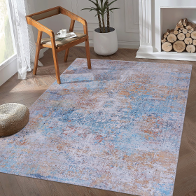 Naar 5x8 Area Rugs for Living Room, Washable Rug, Low-Pile, Non-Slip, Non-Shedding, Foldable, Kid & Pet Friendly - Area Rugs for living room, bedroom,