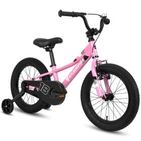 A18117 Ecarpat Kids' Bike 18 Inch Wheels, 1-Speed Boys Girls Child Bicycles For6-9Years, With Removable Training Wheels Baby Toys, Front V Brake