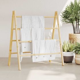 Double Towel Ladder with 4 Rungs 35.4"x19.7"x39.4" Bamboo