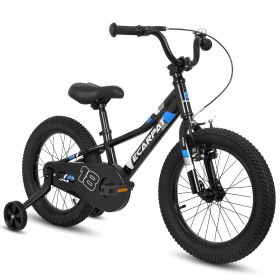 A18117 Ecarpat Kids' Bike 18 Inch Wheels, 1-Speed Boys Girls Child Bicycles For 3-5Years, With Removable Training Wheels Baby Toys, Front V Brake