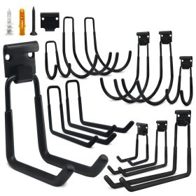 12-piece garage hook Heavy duty, utility steel garage storage hooks, wall-mounted garage hooks and organizers for organizing power tools, ladders, bul