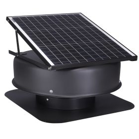VEVOR Solar Attic Fan, 40 W, 1230 CFM Large Air Flow Solar Roof Vent Fan, Low Noise and Weatherproof with 110V Smart Adapter, Ideal for Home, Greenhou