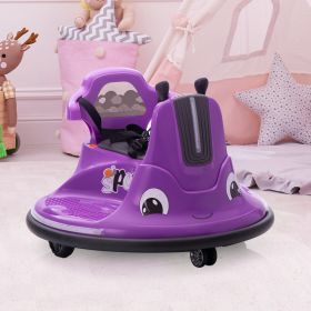 12V Snail-Shaped Kids Electric Bumper Car with Remote Control, Ride On Car with LED Lights, Music, 360 Degree Rotate, Toddler Race Toys, 3-8 Years Old