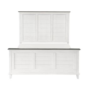Classic Antique White Finish King Bed Farmhouse Style 1pc Bedroom Furniture Two-Tone Finish