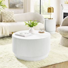 15.72-inch H-barrel coffee table, Nordic style, simple design, suitable for indoor and outdoor use, magnesium oxide material, suitable for living room