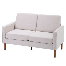 135*76*85cm Linen Solid Wood Legs II Double Seat Without Chaise Concubine Solid Wood Frame Can Be Combined With Single Seat Three Seat Indoor Modular