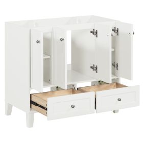 36'' Bathroom Vanity without Countertop,Solid Wood Frame Bathroom Storage Cabinet Only, Freestanding Vanity with 4 Soft Closing Doors& 2 Drawers