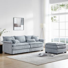 [VIDEO provided][New]95*66"Oversized Luxury Sectional Sofa with Bentwood Armrests,4 seat Upholstered Indoor Furniture with Double Cushions