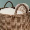 Joseph Round Cone Woven Resin Wicker Basket with Handles - 16" x 16" x 14.5" - Chocolate Brown - For Clothes, Towels, Canvas, Toys, Magazine Storage a