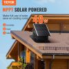 VEVOR Solar Attic Fan, 40 W, 1230 CFM Large Air Flow Solar Roof Vent Fan, Low Noise and Weatherproof with 110V Smart Adapter, Ideal for Home, Greenhou