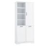 Bathroom Storage Cabinet with Doors and Drawers, Tilt-Out Laundry Hamper, Multiple Storage Space, Freestanding Style, Open Shelve, Adjustable Shelf, W