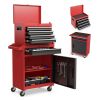 Tool Chest, 5-Drawer Rolling Tool Storage Cabinet with Detachable Top Tool Box, Liner, Universal Lockable Wheels, Adjustable Shelf, Locking Mechanism,