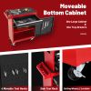 Tool Chest, 5-Drawer Rolling Tool Storage Cabinet with Detachable Top Tool Box, Liner, Universal Lockable Wheels, Adjustable Shelf, Locking Mechanism,