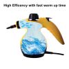 Handheld Pressurized Steam Cleaner with 9-Piece Accessory Set;  Multifunctional Steam Cleaning for Car;  Home;  Bedroom;  Chemical-Free;  Yellow