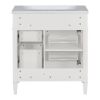 30'' Bathroom Vanity with Top Sink, Modern Bathroom Storage Cabinet with 2 Drawers and a Tip-out Drawer, Freestanding Vanity Set with Mirror Cabinet,