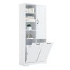 Bathroom Storage Cabinet with Doors and Drawers, Tilt-Out Laundry Hamper, Multiple Storage Space, Freestanding Style, Open Shelve, Adjustable Shelf, W