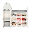 Kids Bookshelf Toy Storage Organizer with 17 Bins and 5 Bookshelves, Multi-functional Nursery Organizer Kids Furniture Set Toy Storage Cabinet Unit wi