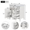 30'' Bathroom Vanity with Top Sink, Modern Bathroom Storage Cabinet with 2 Drawers and a Tip-out Drawer, Freestanding Vanity Set with Mirror Cabinet,