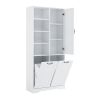 Bathroom Storage Cabinet with Doors and Drawers, Tilt-Out Laundry Hamper, Multiple Storage Space, Freestanding Style, Open Shelve, Adjustable Shelf, W