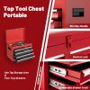 Tool Chest, 5-Drawer Rolling Tool Storage Cabinet with Detachable Top Tool Box, Liner, Universal Lockable Wheels, Adjustable Shelf, Locking Mechanism,