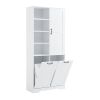 Bathroom Storage Cabinet with Doors and Drawers, Tilt-Out Laundry Hamper, Multiple Storage Space, Freestanding Style, Open Shelve, Adjustable Shelf, W