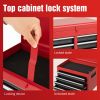 Tool Chest, 5-Drawer Rolling Tool Storage Cabinet with Detachable Top Tool Box, Liner, Universal Lockable Wheels, Adjustable Shelf, Locking Mechanism,
