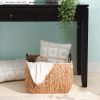 Rectangular Multi Purpose Water Hyacinth Woven Wicker Baskets with Handles - 16" x 12" x 13" - Natural Brown - For Towel, Toys, Magazine and Kitchen S