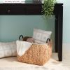 Rectangular Multi Purpose Water Hyacinth Woven Wicker Baskets with Handles - 16" x 12" x 13" - Natural Brown - For Towel, Toys, Magazine and Kitchen S