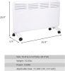 1500W Electric Utility Space Thermostat Heater, Freestanding Convector Heater For Office Desk Bedroom Home Indoor Use