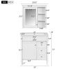 30'' Bathroom Vanity with Top Sink, Modern Bathroom Storage Cabinet with 2 Drawers and a Tip-out Drawer, Freestanding Vanity Set with Mirror Cabinet,