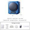 6.6lbs Portable Mini Cloth Dryer Machine FCC Certificate PTC Heating Tumble Dryer Electric Control Panel,Blue Body with Black Door,120V/850W,for Home/