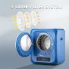6.6lbs Portable Mini Cloth Dryer Machine FCC Certificate PTC Heating Tumble Dryer Electric Control Panel,Blue Body with Black Door,120V/850W,for Home/