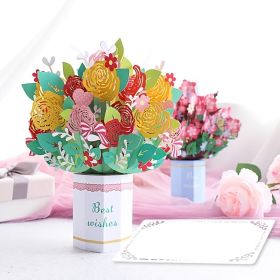 1pc New Mother's Day 3D Greeting Card; Hand-carved Hand-carved Bouquet Blessing Ornament Greeting Card For Mom; Message Blessing Card For Mother's Day (Items: Colorful)