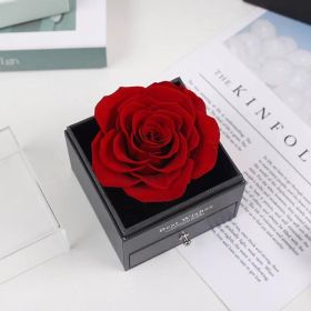 Preserved Real Rose Eternal Handmade Preserved Rose with Love You Necklace  Gift;  Enchanted Real Rose Flower for Valentine's Day Anniversary Wedding (Color: Red)