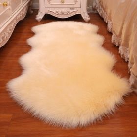 New Carpet Plush Soft Sheepskin Bedroom Carpet Imitation Wool Pad Long Hair Bedside Mat Sofa Cushion Rugs Living Room Fur Carpet (Color: PD1008, size: 75x120cm)