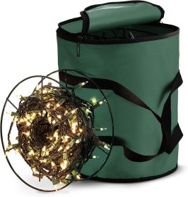 Christmas Lights Storage Bags, 3 Metal Reels to Store Holiday Christmas String Lights (Color: Green)