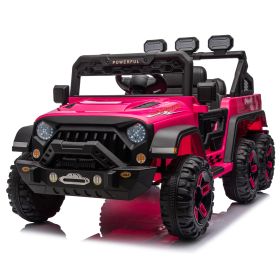24V Ride On Large PickUp Truck car for Kids,ride On 4WD Toys with Remote Control,Parents Can Assist in Driving,Bluetooth music version (Color: as Pic)