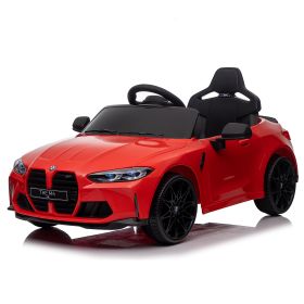BMW M4 12v Kids ride on toy car 2.4G W/Parents Remote Control,Three speed adjustable,Power display, USB,MP3 ,Bluetooth,LED light,story (Color: as Pic)