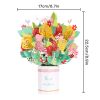 1pc New Mother's Day 3D Greeting Card; Hand-carved Hand-carved Bouquet Blessing Ornament Greeting Card For Mom; Message Blessing Card For Mother's Day
