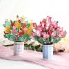 1pc New Mother's Day 3D Greeting Card; Hand-carved Hand-carved Bouquet Blessing Ornament Greeting Card For Mom; Message Blessing Card For Mother's Day